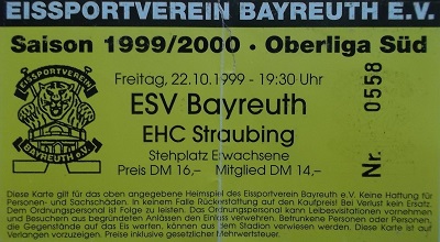 Eintrittskarte Saison 1999/2000